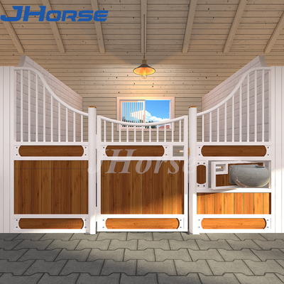 el edificio 3.6x2.2 fija la puerta estable del caballo de madera de los planes con el alimentador del eslabón giratorio