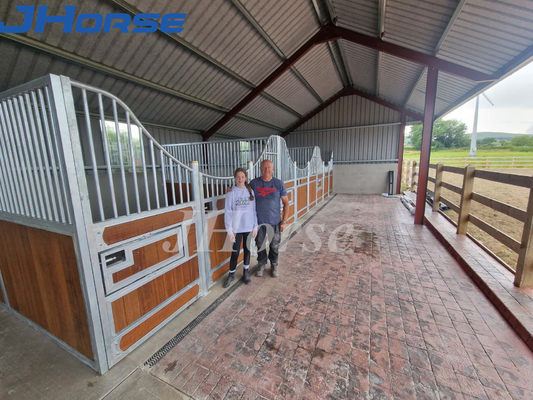 La parada de bambú del caballo artesona el granero estable del caballo con hardware incluido estándar de la puerta de oscilación