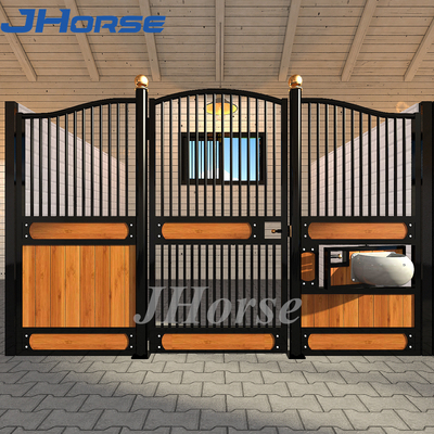 Puertas de bambú de la parada del caballo del marco de acero, establos prefabricados de encargo del caballo