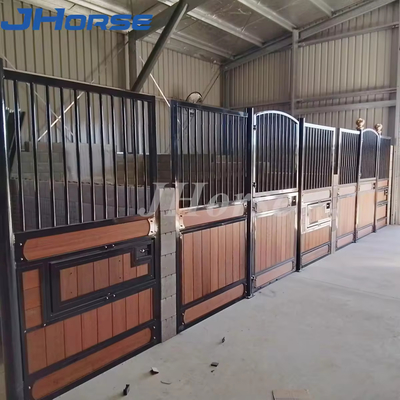 Seguridad fácil de instalar de pie libre caballo paneles de cabina de madera de bambú interbloquear cajas estables