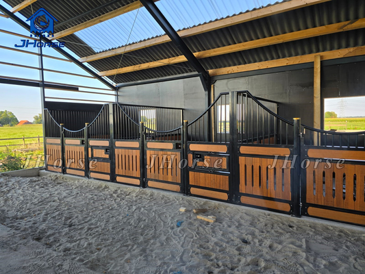Baja malla portátil barata granja de madera equipo de equitación caballos establos caballo delantero
